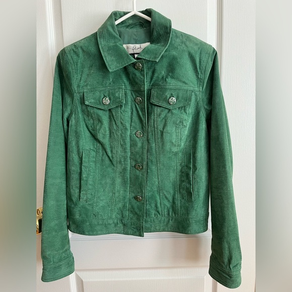 Green genuine leather jacket, size S - Picture 2 of 8